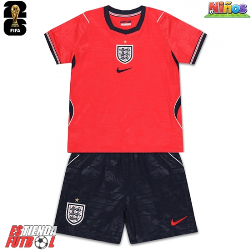 Inglaterra Segunda Equipación Niños Mundial 2026 Manga Corta (+ Pantalones cortos)